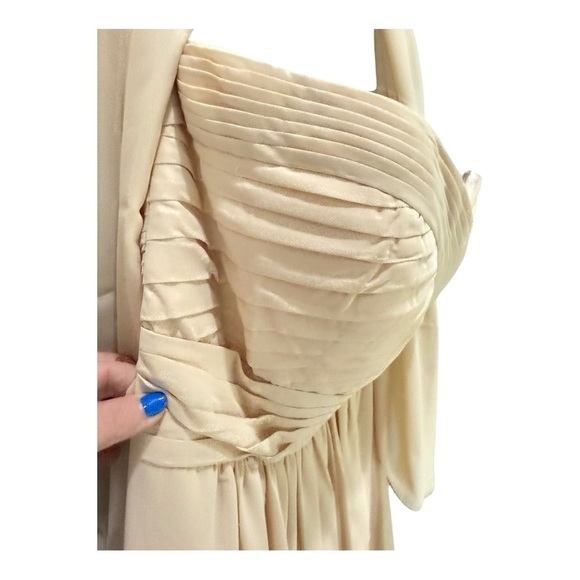 May Queen Couture Champagne Chiffon Sweetheart‎ Neckline Rhinestone Brooch Dress - Picture 4 of 16